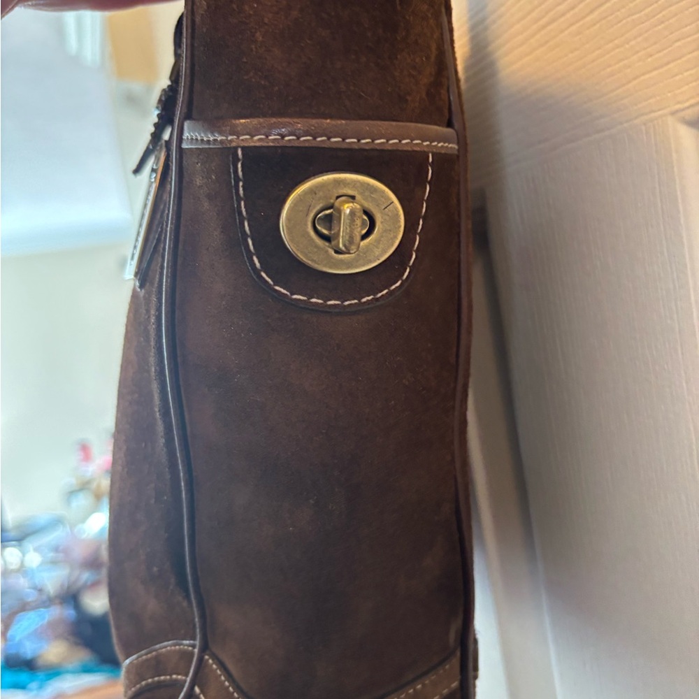 Coach VINTAGE Y2K 2006 (F10410) Mahogany Brown Suede Gallery Tote in VGUC - Picture 4 of 16